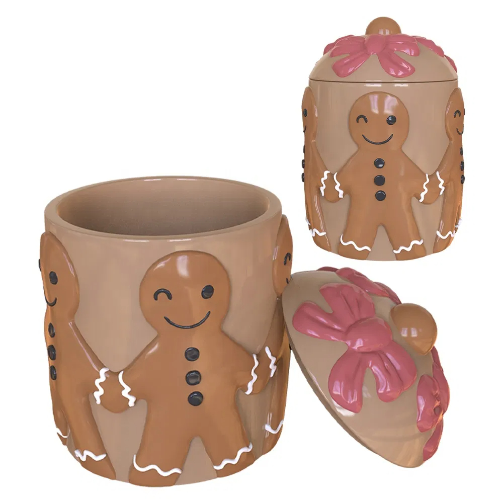 Christmas gingerbread man storage jar