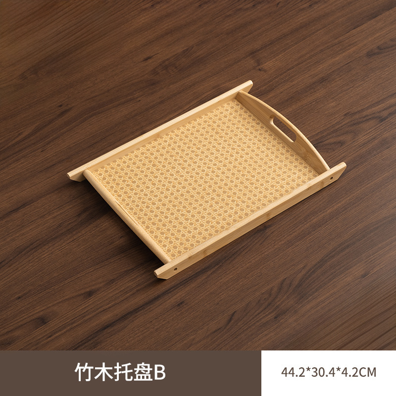 Tapis en bambou naturel, double oreillettes, 44*30*3