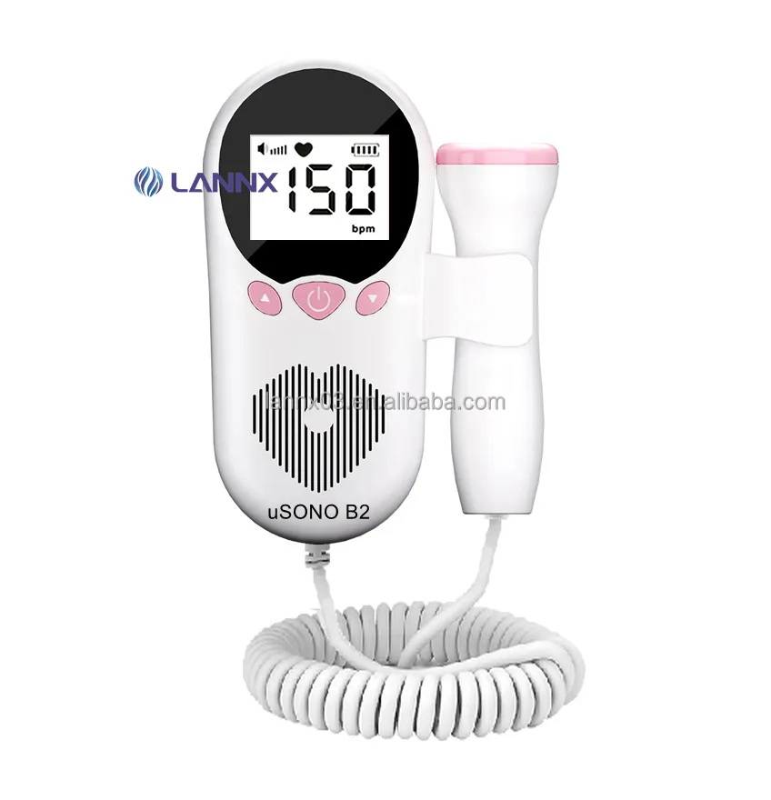 جهاز مراقبة نبضات القلب للأطفال الحوامل من اللجنة المتنقلة إمدادات صحية LANNX uSONO B2 جهاز مراقبة دوبلر جيب للأطفال دون حمل بالموجات فوق الصوتية