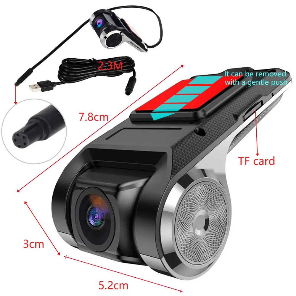 2023 Fashion Quality Universal 1080p Support Night Vision Mini Car Front Camera Video Recorder Mirror Dash Cam