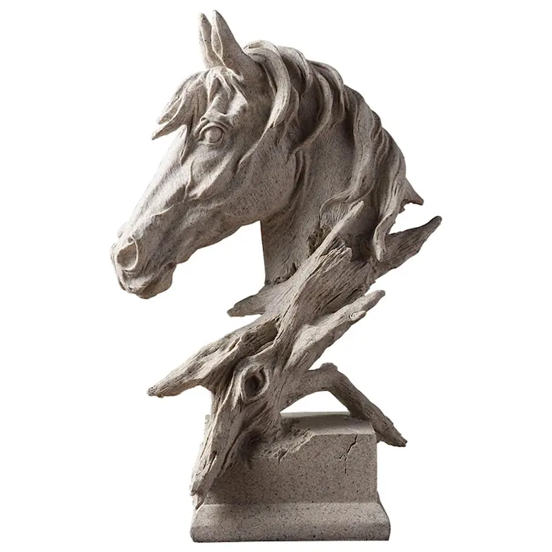 Maravilhosamente resina cavalo Busto esculturas, figurinhas colecionáveis animais para a decoração Home do armário do Tabletop do escritório da decoração