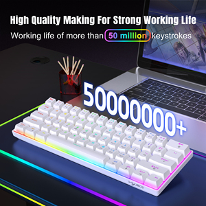 新设计HXSJ 60% V900 60% RGB背光静音热插拔红色开关有线游戏电脑笔记本电脑机械键盘 - Product Image 4