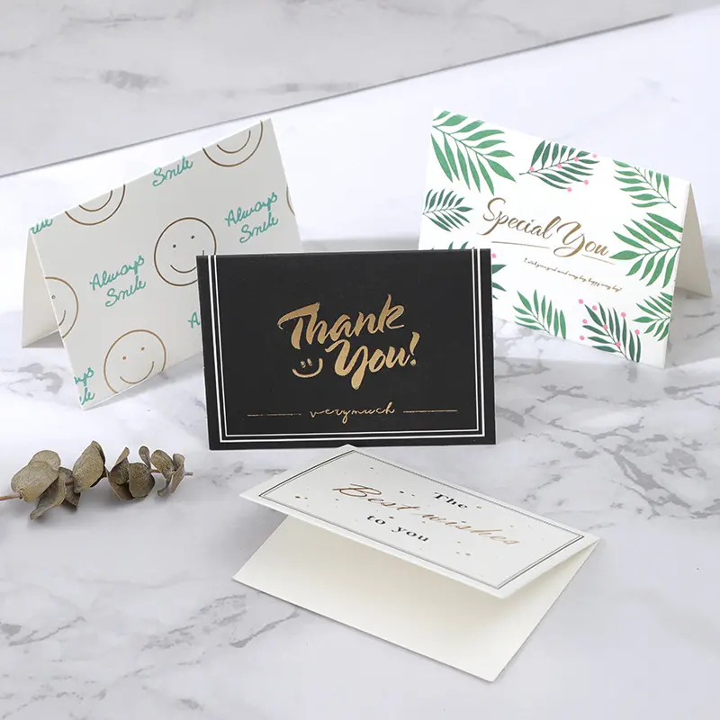 Benutzer definierte Gruß karte Papier druck danke Karte Postkarte mit Umschlag für Hochzeit oder Förderung