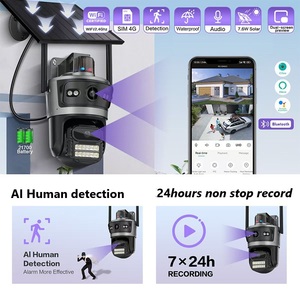 24hour Record AOV Solar Security Cameras Wireless Outdoor with Dual Lens Battery Powered <strong>Camera</strong> Pan Tilt 4MP PIR 4G Solar <strong>Camera</strong> - Product Image 6