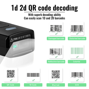 Escáner de código de barras JR portátil Bluetooth, lector de código de barras QR 3 en 1, escáner de código de barras inalámbrico Android 2D, escáneres de alta calidad - Product Image 4