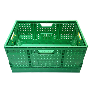 Caixa de plástico para entrega de alimentos, frutas e vegetais, malha ventilada empilhável, recipiente dobrável para armazenamento, para venda