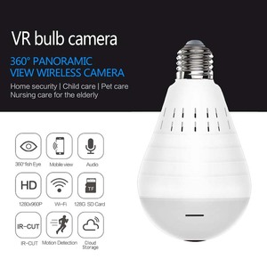 A basso prezzo 3MP occhi 360 supporto Panorama movimento umano Tracking due vie Audio 8 watt bianco Led P2P connessione lampadina fotocamera - Product Image 5