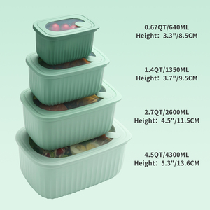 BPAフリー長方形の巣プラスチック食品保存容器セット蓋付き電子レンジ対応キッチン再利用可能食事準備容器 - Product Image 2