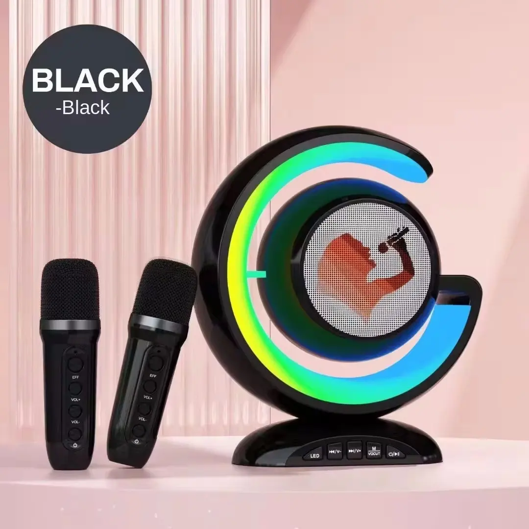 Colorful Newly Clock Led Light Portable Wireless Karaoke Speaker with Outdoor Blue tooth smart speakers