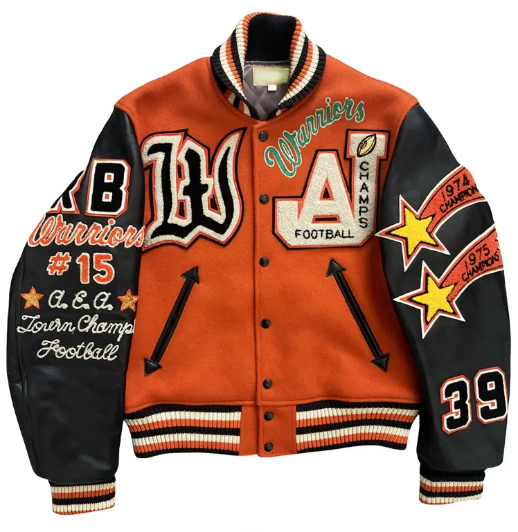 Custom Fabricante Alta Qualidade Vintage Inverno E Outono Homens de Couro Baseball Letterman Varsity Casacos