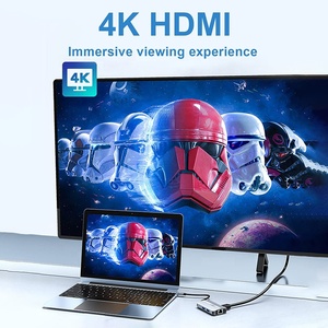 Fabrik OEM Hersteller 6 in 1 USB C Typ C Hub mit 4K HD HDMI USB3.0 2.0 RJ45 Lan Ethernet USB-C 6-in-1 Multi port Adapter