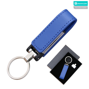 Memoria USB 2,0 de cuero personalizada de gama alta con logotipo personalizado 3.0USB Memory Stick para Pendrive promocional con llavero de regalo - Product Image 4