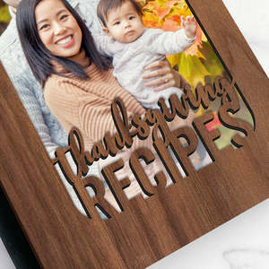 Custom Cover Wood Recipe <strong>Printing</strong> Note Book Blank Card Holder Binder <strong>Notebook</strong> to Write in Your <strong>Own</strong> for Cake Recipes - Product Image 3