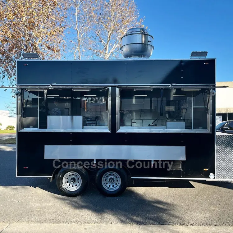 2024 gran oferta remolque de comida totalmente equipado restaurante móvil remolque de comida rápida camión pizza helado carrito de comida