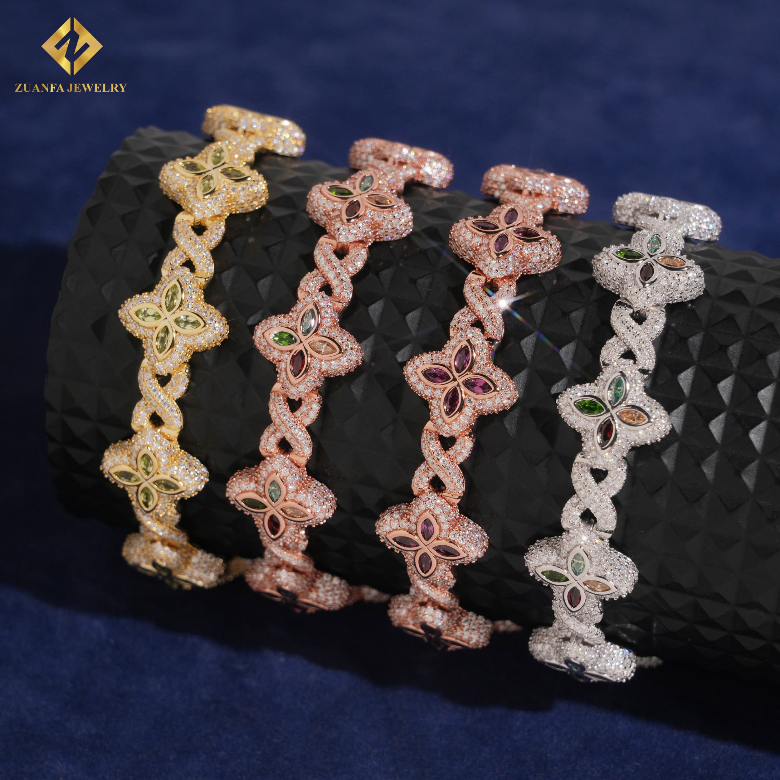 Rose Gold-Garnet natural stones