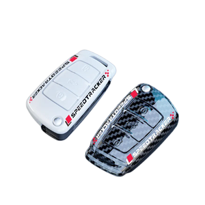 カーボンファイバーTPUキーカバー3ボタンフリップキーカー保護ケースキーチェーン保護キーフォブカバーAudi A4l用 - Product Image 4