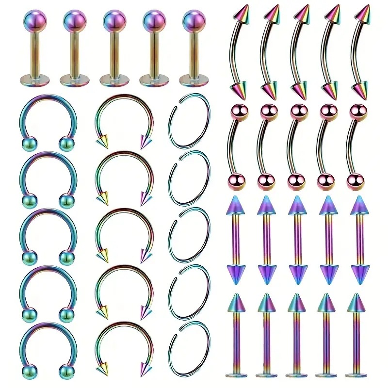 Colorful nose ring style