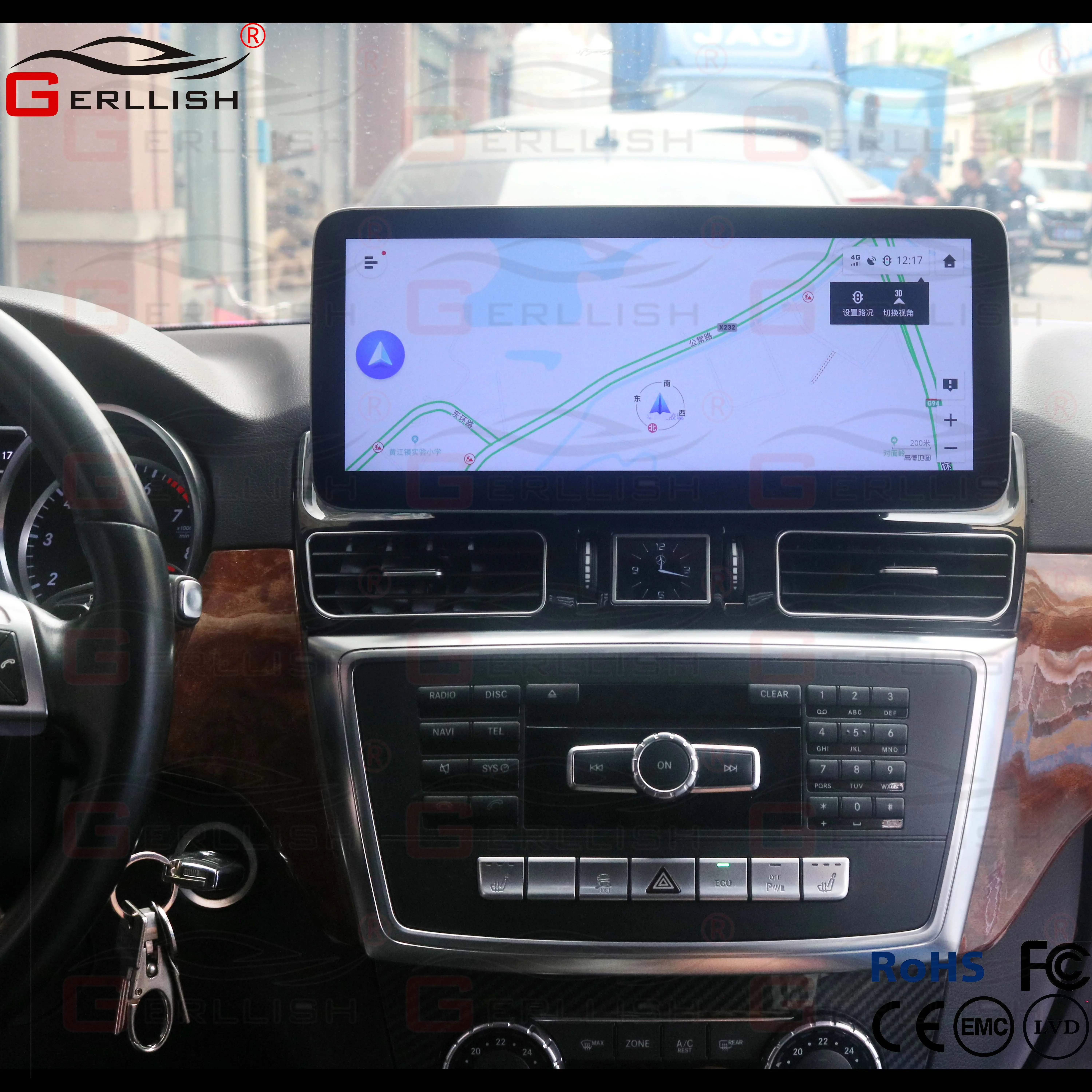 Gerllish Android Auto Dvd-speler Gps Voor Mercedes-Benz Ml 400 350 320 W166/Gl 350 500X166 Ondersteuning Originele Auto Systeem