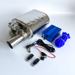 Universal Top 2&quot; 2.5&quot; 3&quot; Slant Exhaust Cutout Outlet <strong>Tip</strong> Inlet Weld on Single Exhaust Muffler with Wireless Remote Dump <strong>Valve</strong> - Product Image 2