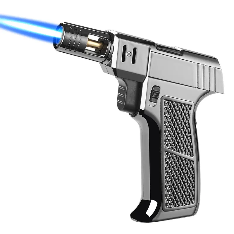 New style BBQ Hand-held Spray Gun Windproof Inflatable Butane Cigar Gas gun Lighter With Safety Lock torch lighter