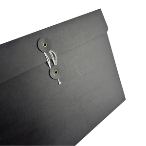 Benutzer definierte Vintage Black Kraft Paper String Business Niedliche Umschläge Knopf und String Tie Verschluss Verschluss für Geschenk Tipp Einladungen - Product Image 1