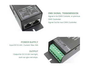 Консольный декодер DC12V 24V DMX512, светодиодный Радужный контроллер полосы RGB RGBW, 3-канальный 4-канальный декодер DMX - Product Image 3