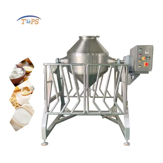 Otomatisasi 300L W jenis Double Cone Mixer Blended khusus kolagen Protein bubuk mesin pencampur