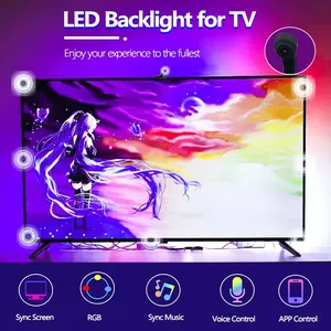 55-65 inç RGBIC LED ışık şerit TV ekran senkronizasyonu ortam arka işık APP kontrolü kamera oyunları için 4m aydınlatma - Product Image 2
