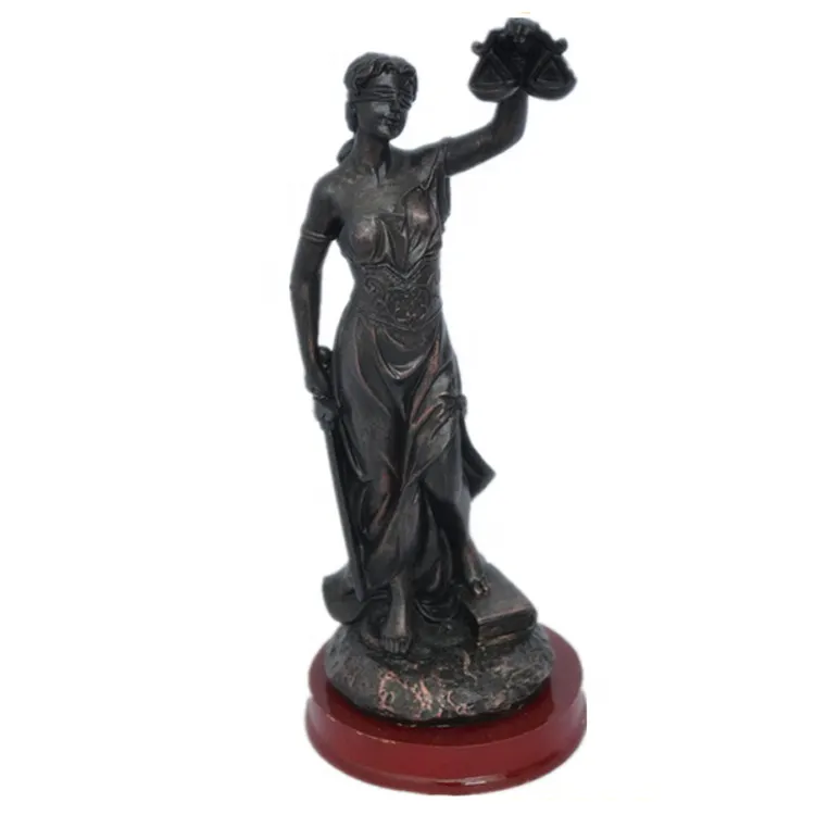 Sublimação 8 "Bronze vendado senhora da justiça estátua para tribunal decoração resina artesanato