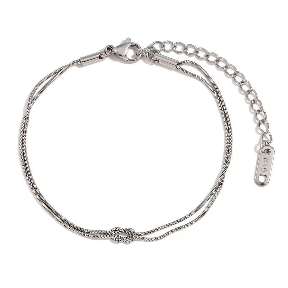 Bracelet nœud couleur acier - 175 cm - 41 g