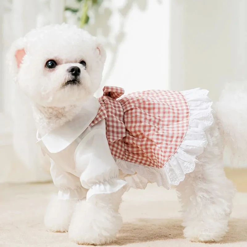 Vestuário japonês para cachorros, vestido coreano para meninas e cães pequenos