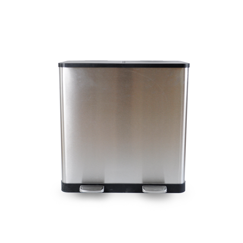 Lid Independent Sorting Stainless Pedal Trash Can Garbage Classification Two Barrels Steel Customized Logo All-season Accepted