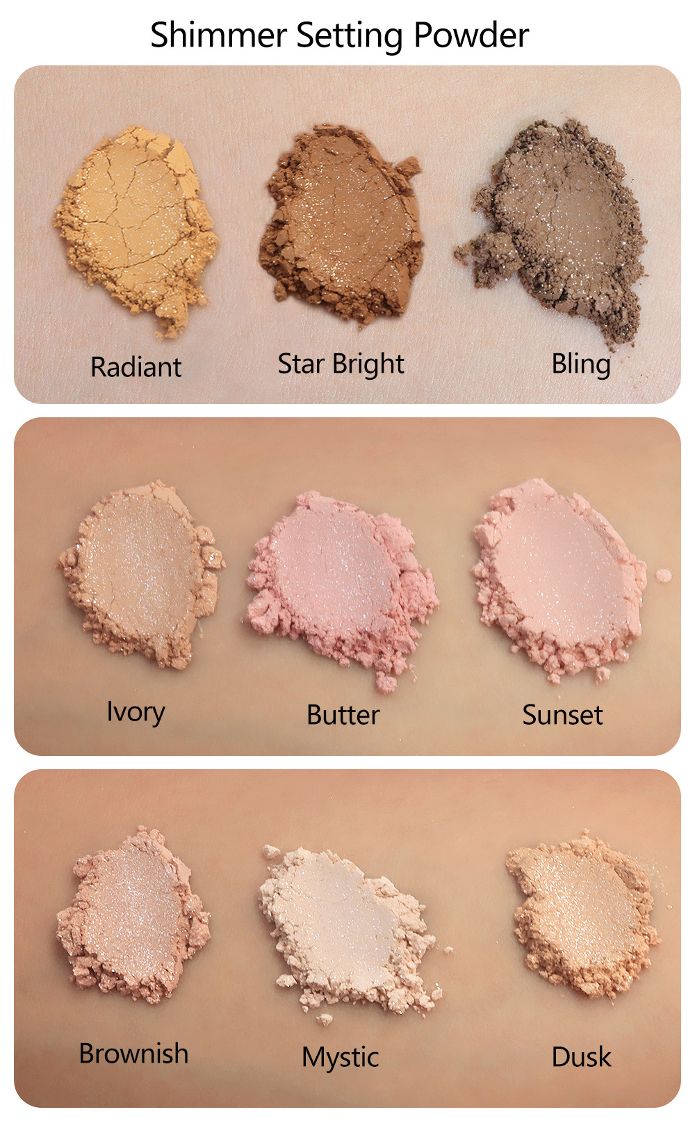 shimmer setting powder