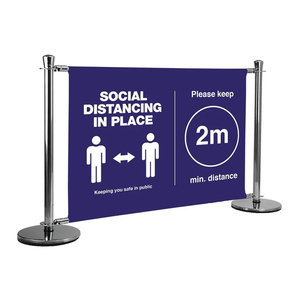 Tùy chỉnh hai mặt biểu ngữ cafe rào cản hàng đợi rào cản với biểu tượng tùy chỉnh và thiết kế trên vải - Product Image 5