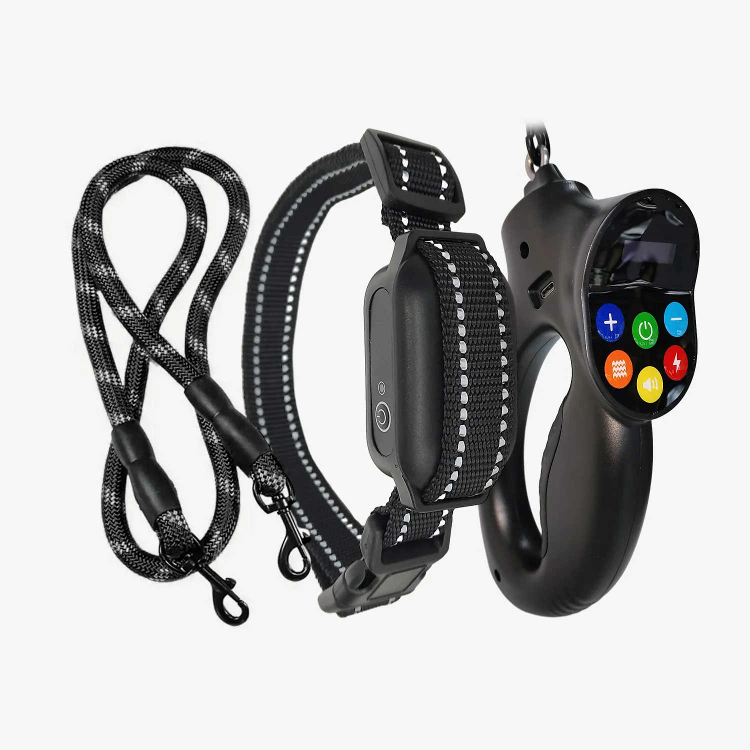 Conjunto de collar y correa para perro antitirones y tirones Collar de entrenamiento para perros E de lujo con control remoto