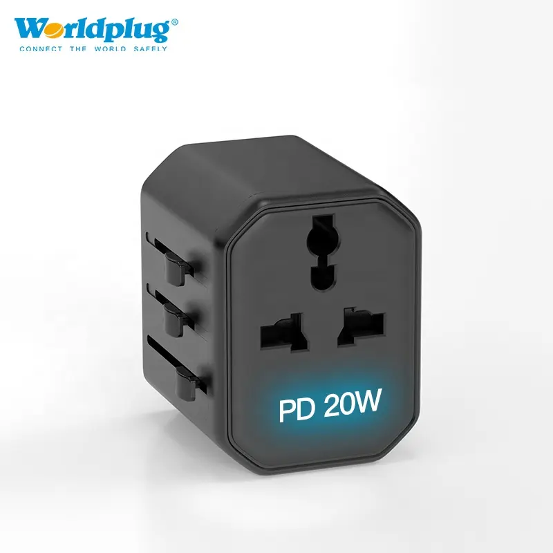 Worldplug adattatore per presa a muro elettrica da 20W tipo C adattatore per spina da viaggio universale per caricabatterie rapido