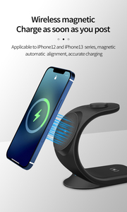 15W 3-in-1高速充電ワイヤレススタンドiPhone 14 13 12 11 Pro Max X for Apple Watch 7 6 for AirPods Pro OTPドックステーション - Product Image 3