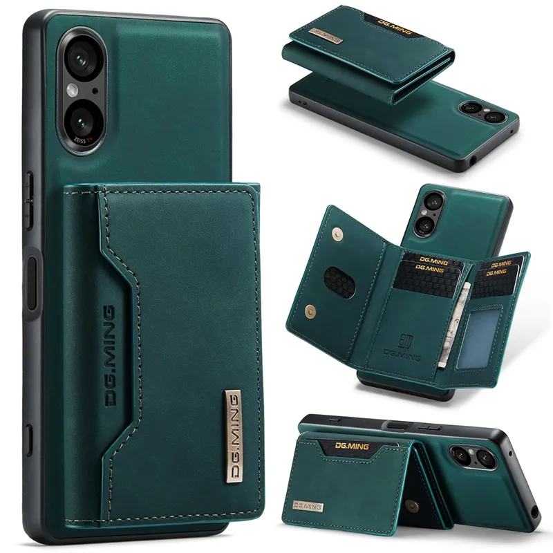 DG.Ming lật PU Leather trường hợp chủ thẻ tín dụng ví điện thoại trường hợp đối với Sony Xperia 5V 15 Pro Max 15 14 cộng với 13 12 Mini