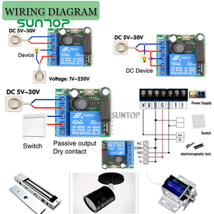1 canal, 5V, 12V, 24V, código de aprendizaje inalámbrico, interruptor de relé de Control remoto, transmisor y receptor, módulo RF de 433MHz - Product Image 3