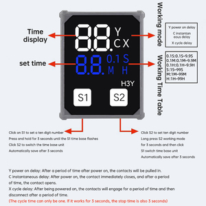 Relé de tiempo digital de doble pantalla estilo grupo CNAOM con retardo instantáneo base 0,1 S-99H,2NO + 2NC,8PIN - Product Image 5
