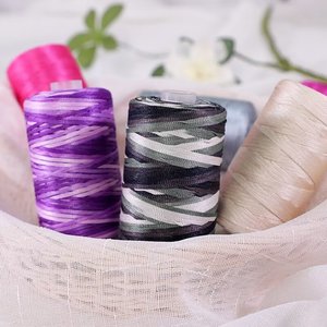 100克平丝带线3毫米厚的强力染色图案，用于手工编织和编织 - Product Image 1