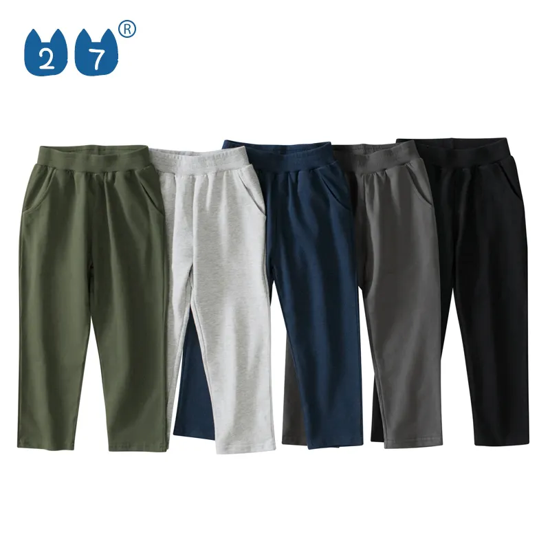 Nuovo stile primavera 2-7 anni ragazzo pantaloni sportivi bambino tinta unita 100% cotone Casual Leggings elasticizzati pantaloni