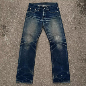 بنطال جينز للرجال متوسط الخصر ومخروط من الدنيم مصنوع حسب الطلب بنمط طباعة ممزق وممزق مع غسول ملون بنطال جينز ضيق للرجال مخصص - Product Image 1