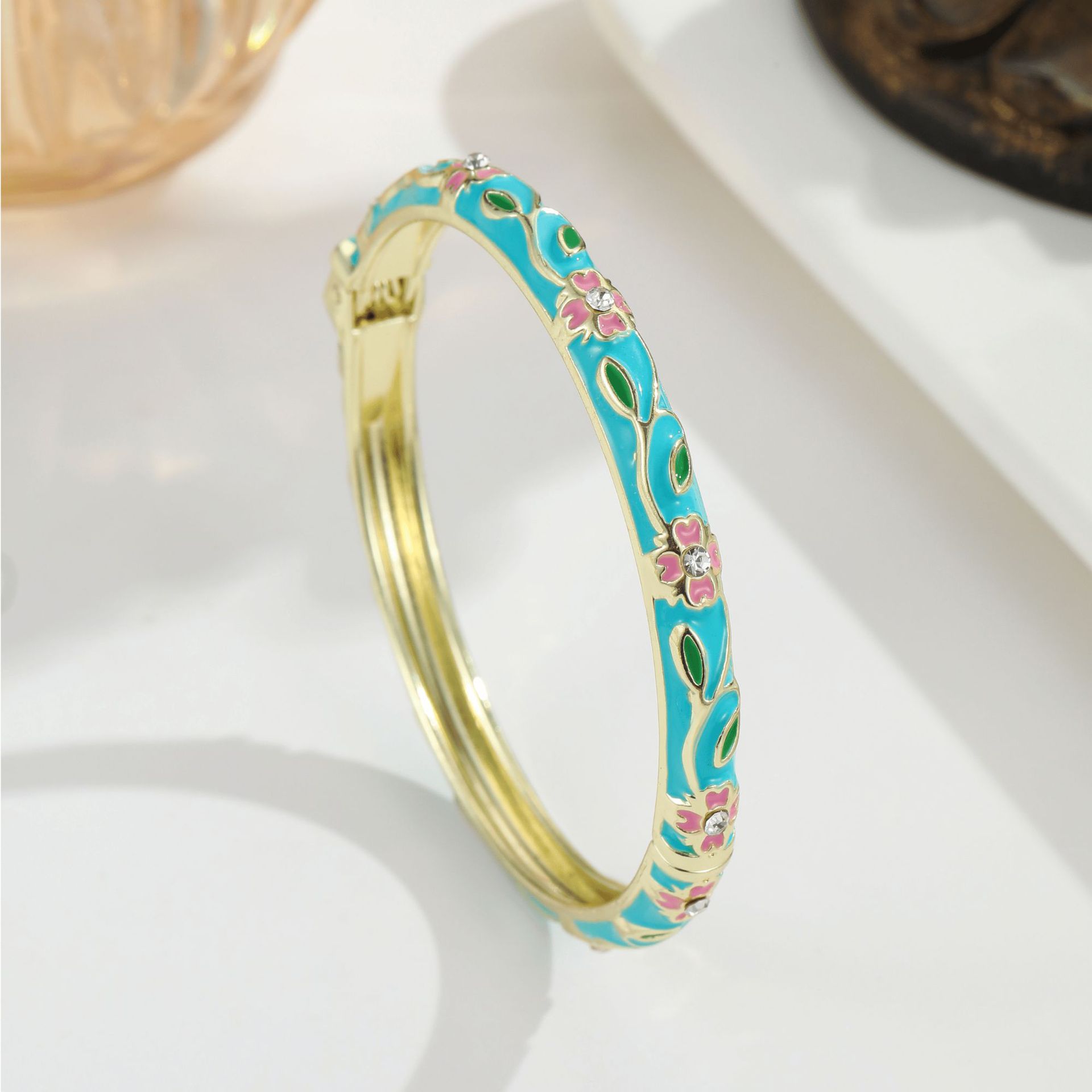 Light blue and rose pink
