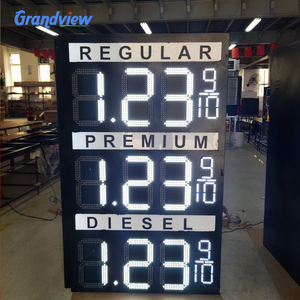 Modulo numeri digitali di colore bianco da 12 pollici display a led a 7 segmenti per segni di prezzo dell'olio led gas price sign telecomando