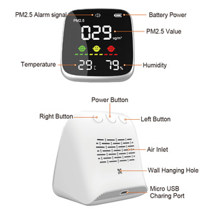 จอภาพ PM2.5 แบบเรียลไทม์ 3-in-1 มินิเดสก์ท็อปเครื่องตรวจจับสภาพแวดล้อมภายในบ้านเครื่องวัด PM2.5 ในร่ม - Product Image 2
