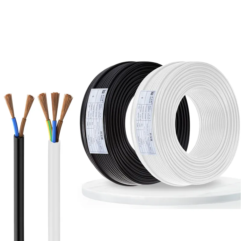 Personalización cable de cobre puro cable de alimentación RVV Cable de mejora del hogar 0,5 0,75 1 1,5mm cable de alambre aislado con cubierta
