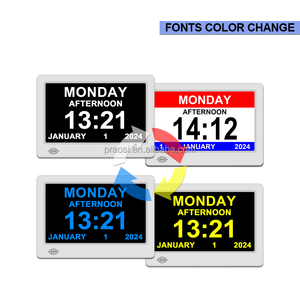 Pros Atenuación automática Pantalla grande de 7 pulgadas Calendario digital Reloj Recordatorio para la pérdida de memoria Día de la demencia Reloj despertador Mesa de escritorio - Product Image 6