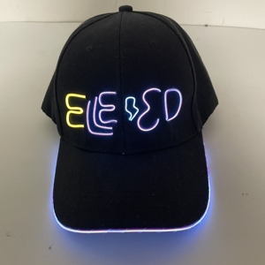 ホット販売カスタマイズLedライトアップパーティーキャップマルチカラー手作りエルワイヤー野球帽点滅パーティー帽子OEMODMカスタマイズ帽子 - Product Image 1