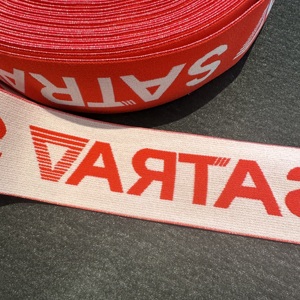 Diseño personalizado logotipo Color Material patrón al por mayor 3D en relieve letra Jacquard banda elástica cinta tejida correas con logotipo - Product Image 3